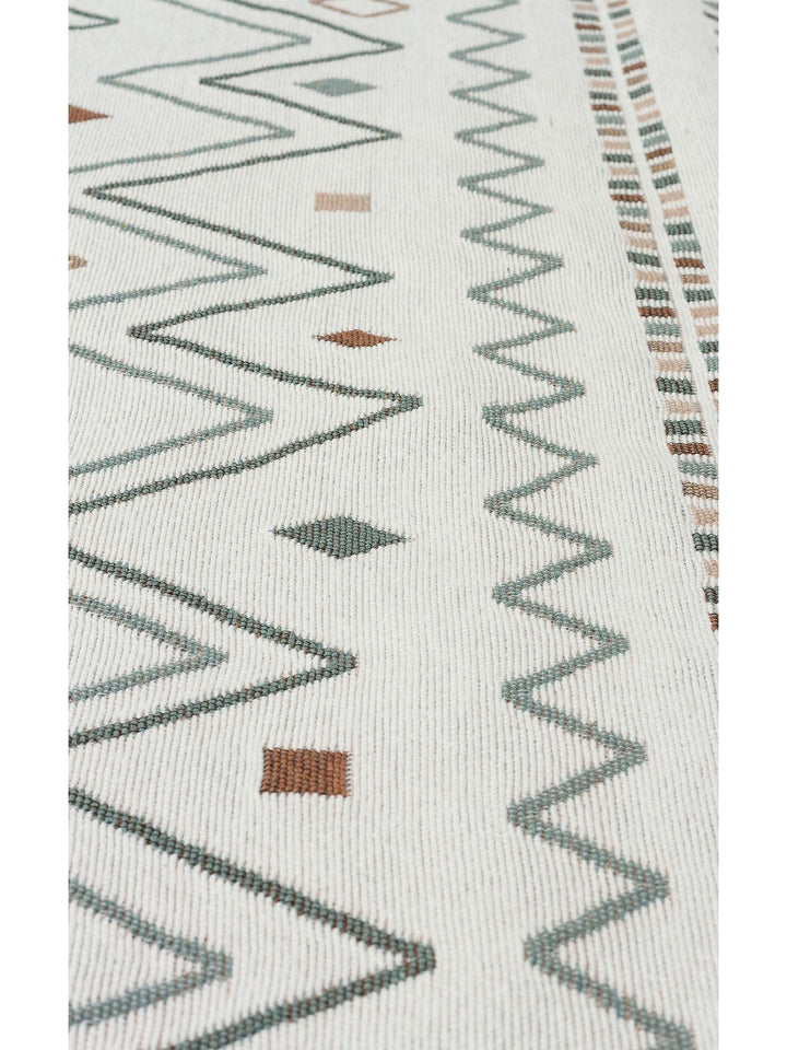 Maya %100 Naturel Pamuk Yıkanabilir Çift Taraflı Oturma Odası Mutfak Koridor Modern Kilim 05BEIGEBLU - Carpetdocia