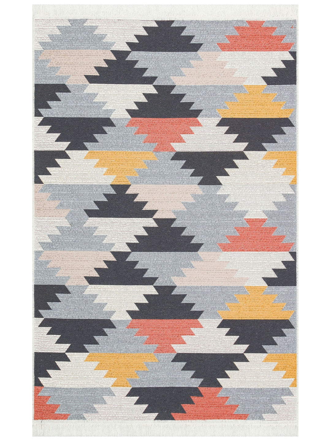 Maya %100 Naturel Pamuk Yıkanabilir Çift Taraflı Oturma Odası Mutfak Koridor Modern Kilim 20 MULTY - Carpetdocia