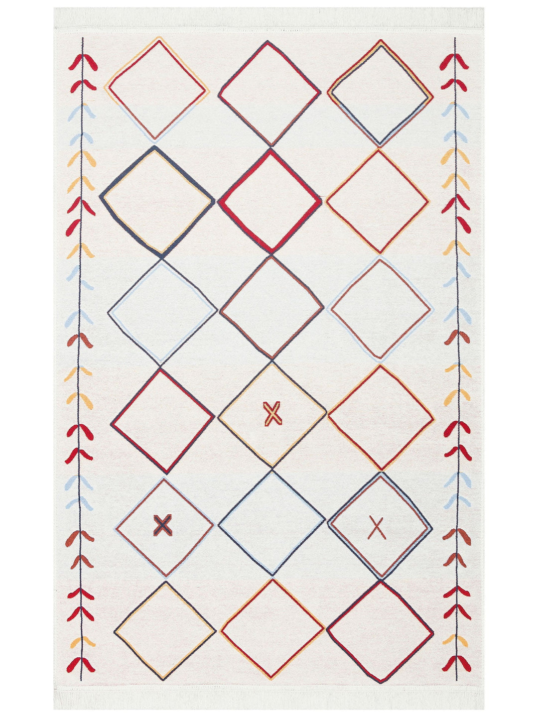 Maya %100 Naturel Pamuk Yıkanabilir Çift Taraflı Oturma Odası Mutfak Koridor Modern Kilim 21 MULTY - Carpetdocia