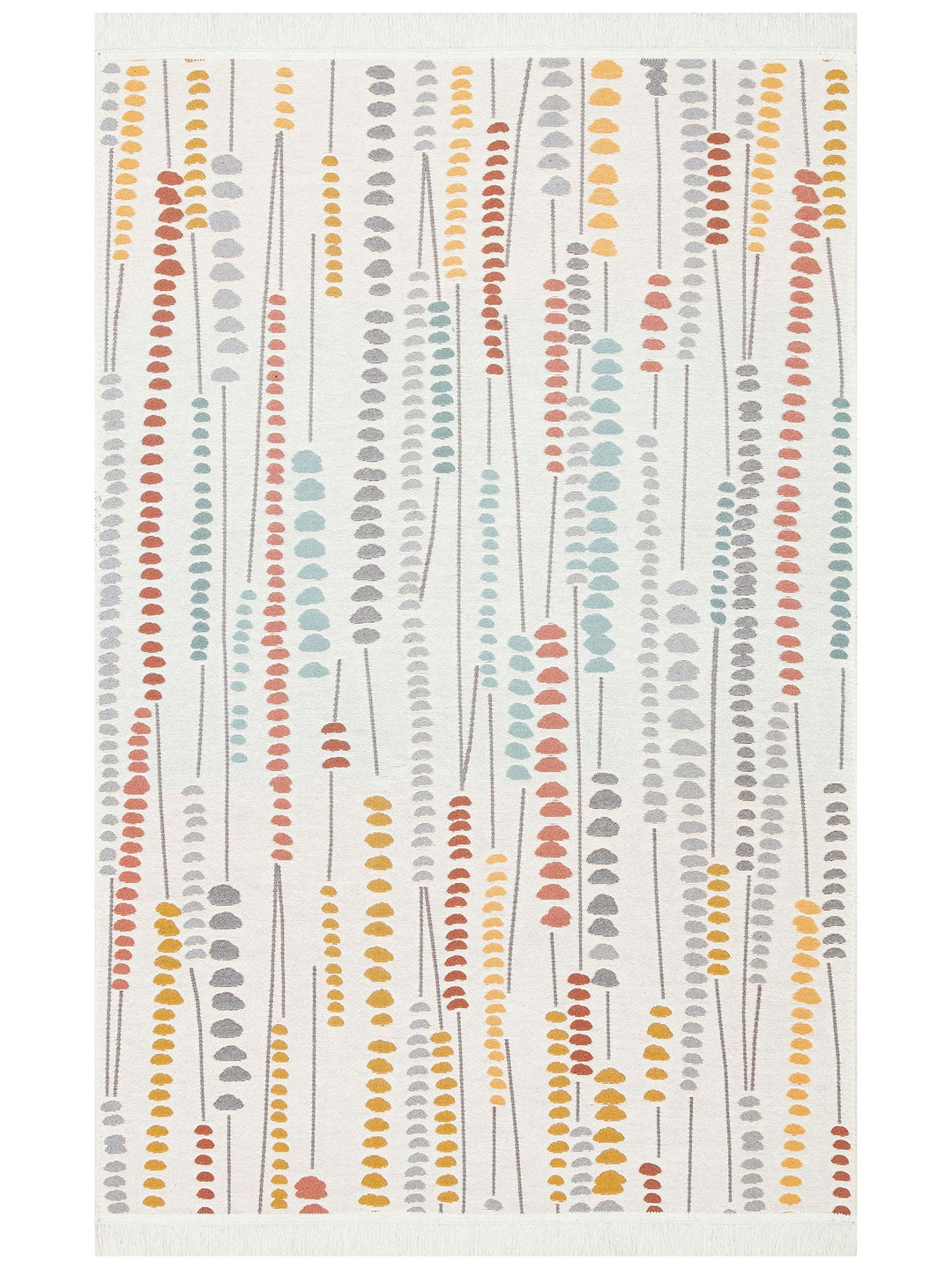 Maya %100 Naturel Pamuk Yıkanabilir Çift Taraflı Oturma Odası Mutfak Koridor Modern Kilim 34 MULTY - Carpetdocia