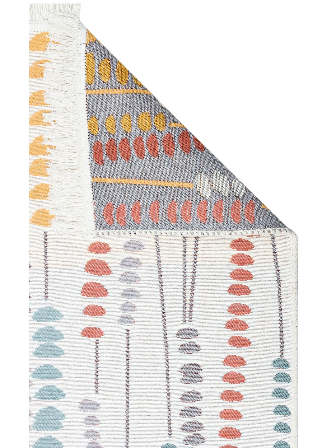 Maya %100 Naturel Pamuk Yıkanabilir Çift Taraflı Oturma Odası Mutfak Koridor Modern Kilim 34 MULTY - Carpetdocia