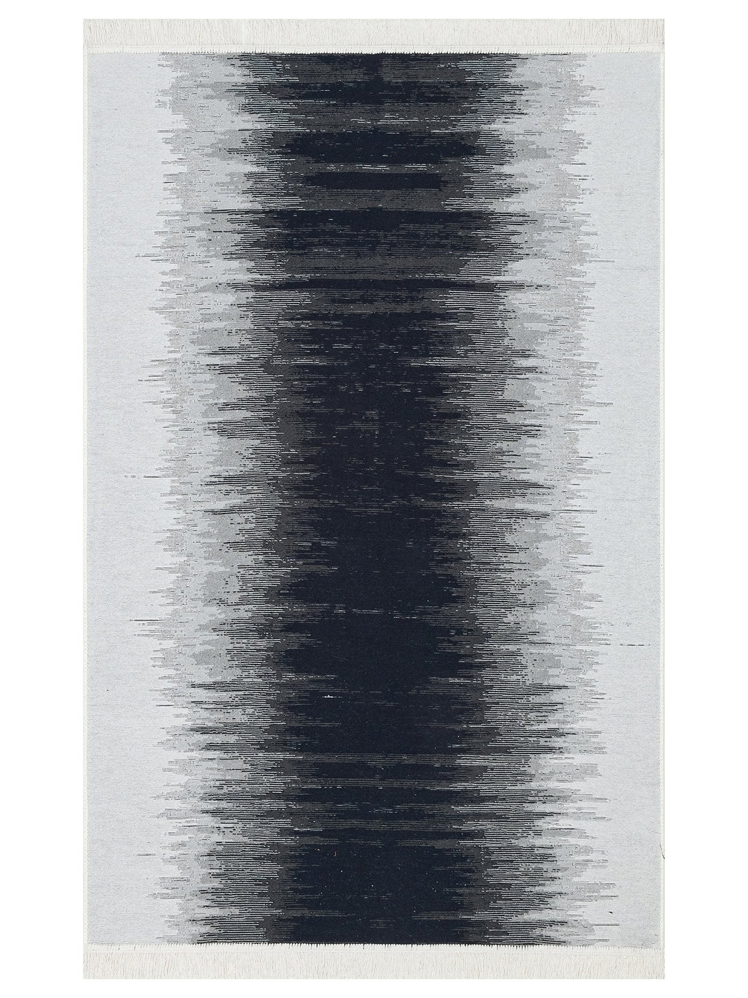 Maya %100 Naturel Pamuk Yıkanabilir Çift Taraflı Oturma Odası Mutfak Koridor Modern Kilim 40BLCKWHI - Carpetdocia