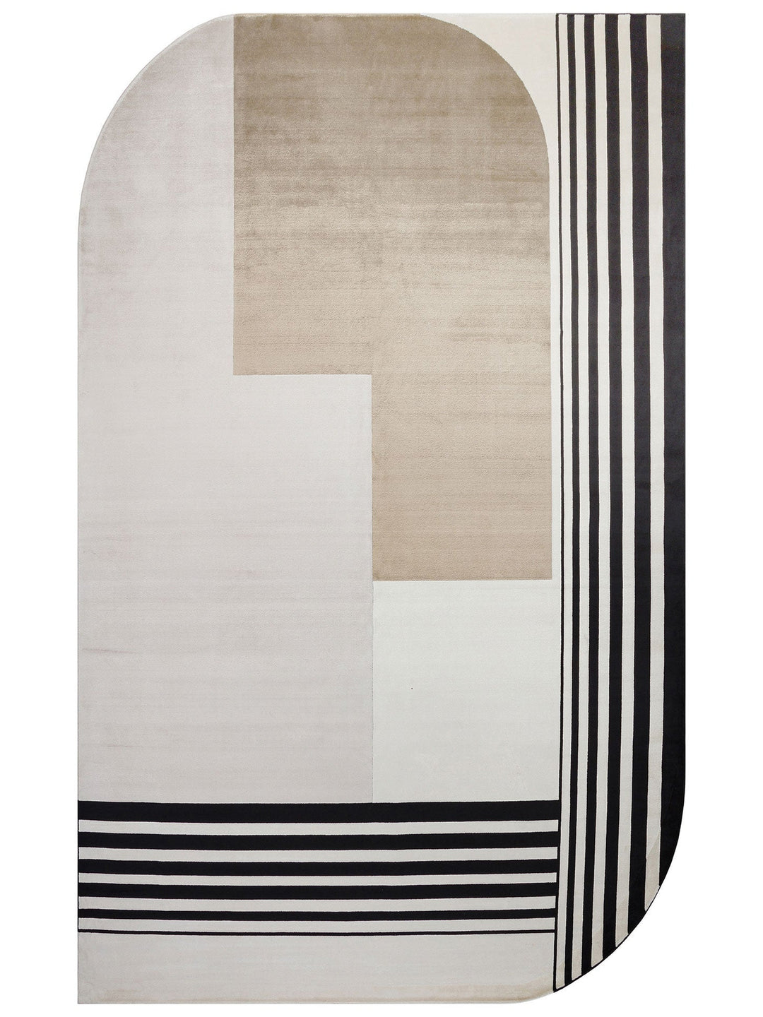 Monza Geometrik Desenli Yüksek Kalite Sık Dokuma Parlak Modern Salon Halısı 05 CREAM GOLD - Carpetdocia