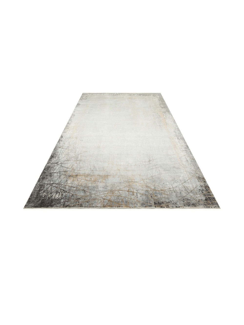 Mumbai Serisi Klasik Desenli Yüksek Kalite Sık Dokuma Parlak Salon Halısı 09 GREY GOLD - Carpetdocia