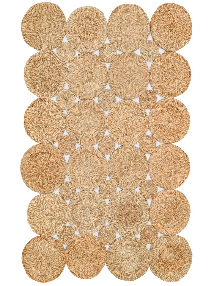Only Jüt Yuvarlak ve Oval %100 Naturel Oturma Odası Antre Mutfak Balkon El Dokuma Halı CA104NATXW - Carpetdocia
