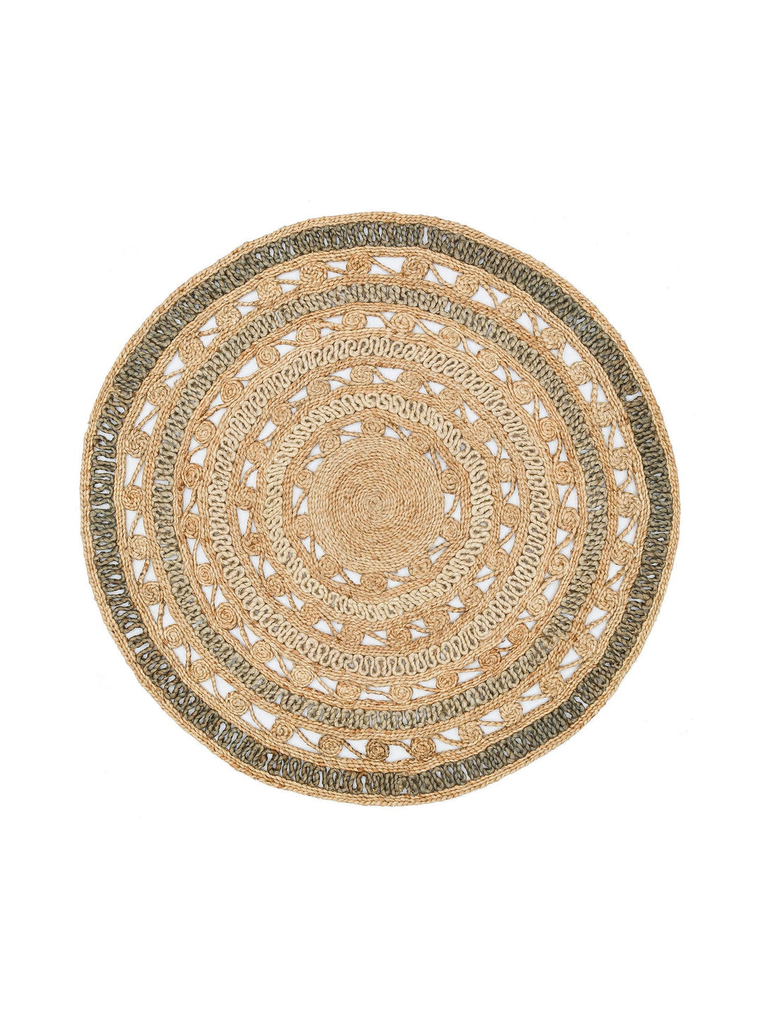 Only Jüt Yuvarlak ve Oval %100 Naturel Oturma Odası Antre Mutfak Balkon El Dokuma Halı CA106NTGRDGXW - Carpetdocia