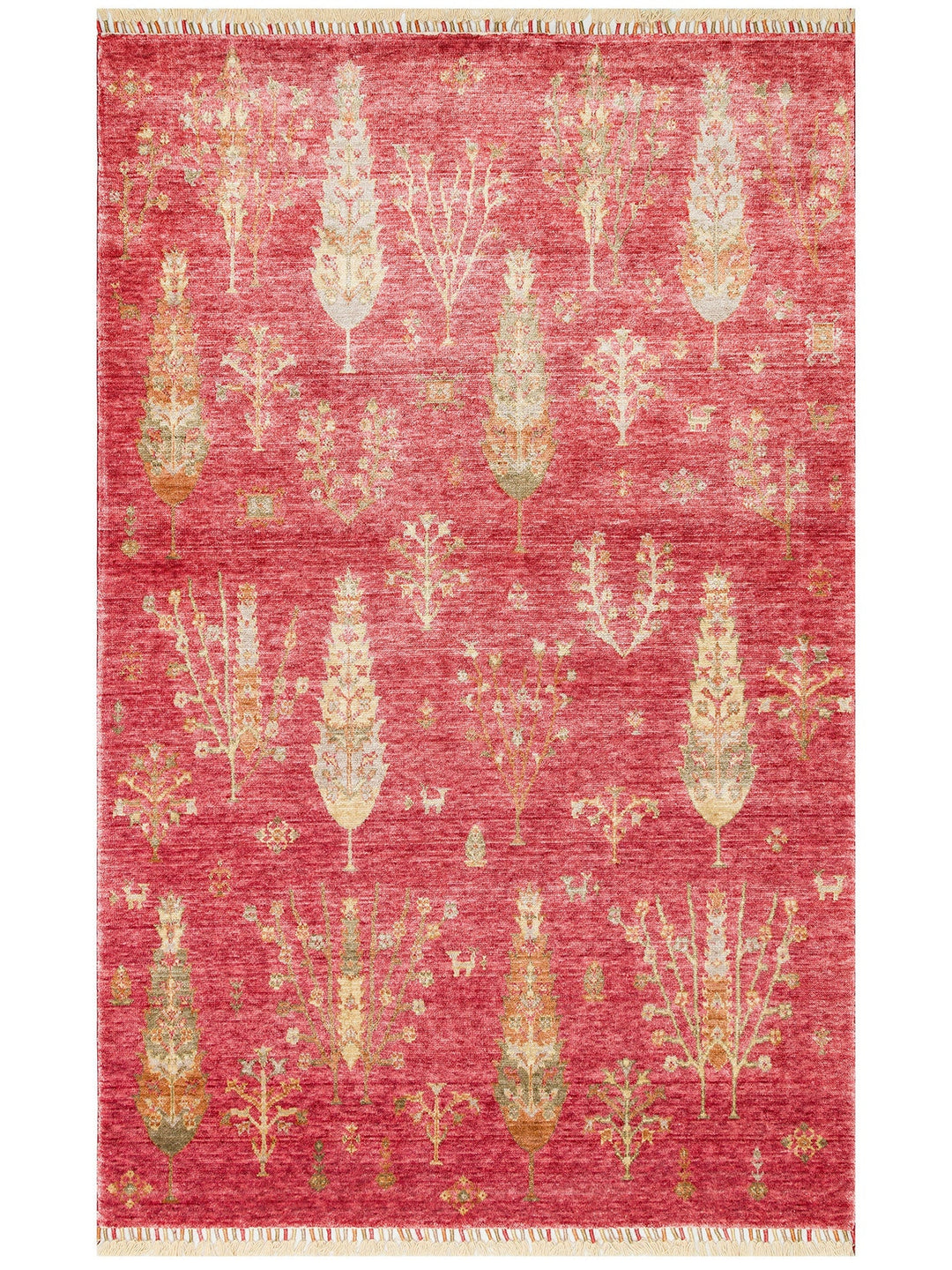 Oushak Carnaval %100 Naturel Kolay Temizlenir El Emeğiyle Üretilen Tensel Modern Uşak Halısı 08 RED - Carpetdocia
