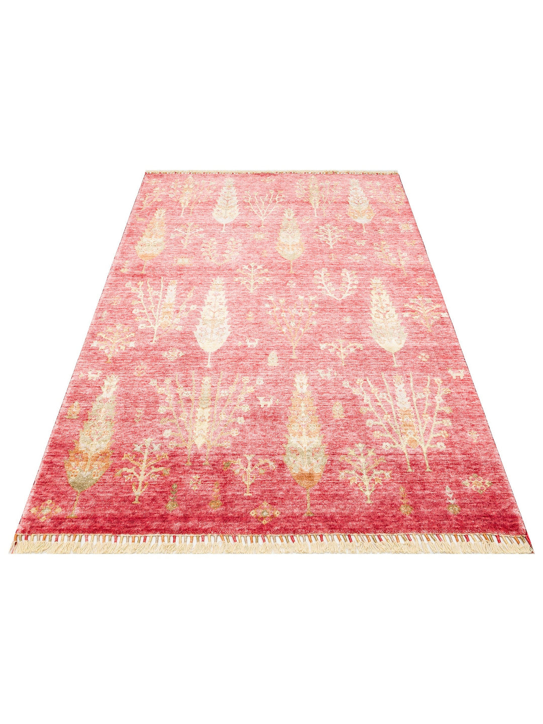 Oushak Carnaval %100 Naturel Kolay Temizlenir El Emeğiyle Üretilen Tensel Modern Uşak Halısı 08 RED - Carpetdocia
