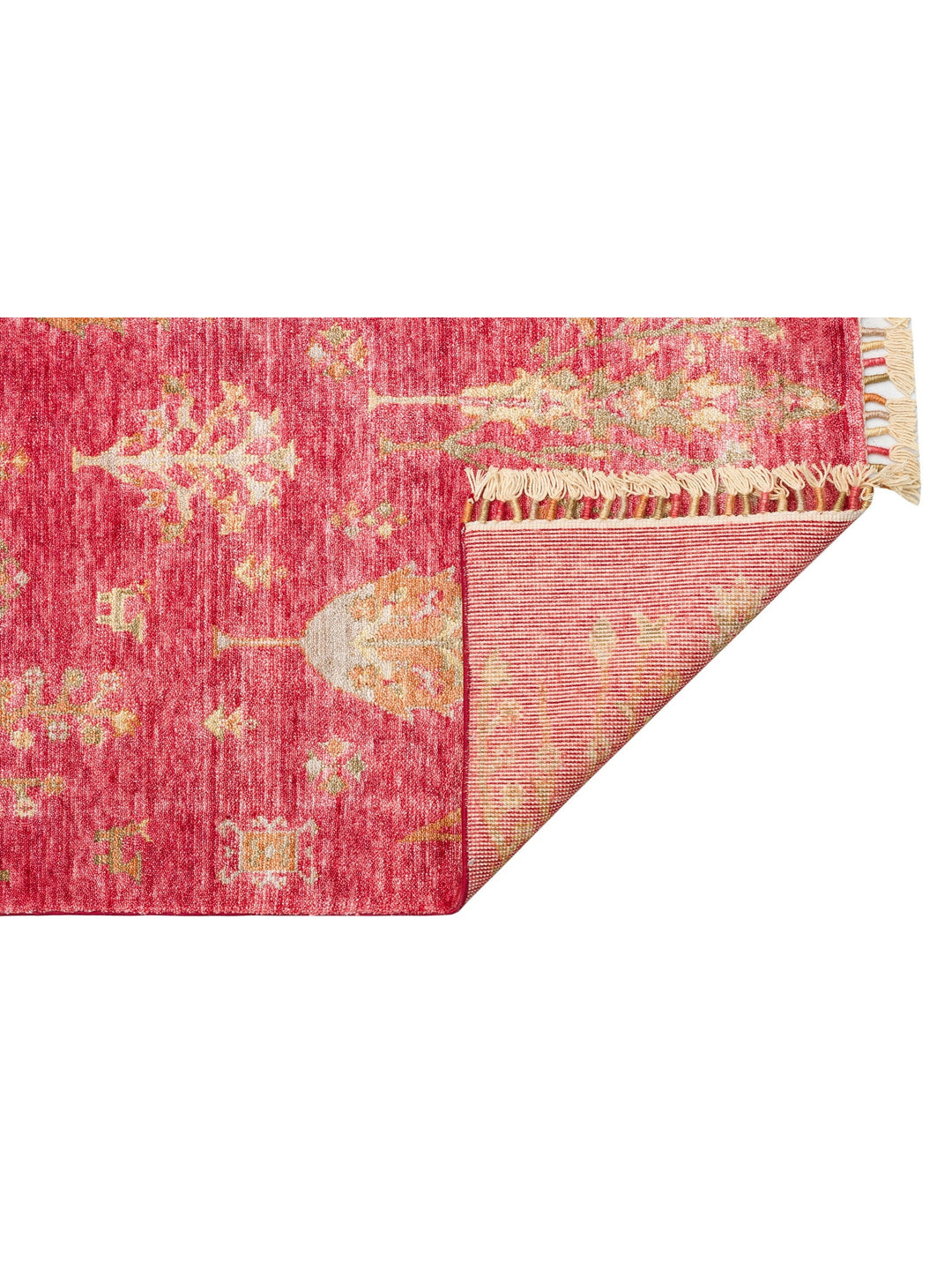 Oushak Carnaval %100 Naturel Kolay Temizlenir El Emeğiyle Üretilen Tensel Modern Uşak Halısı 08 RED - Carpetdocia