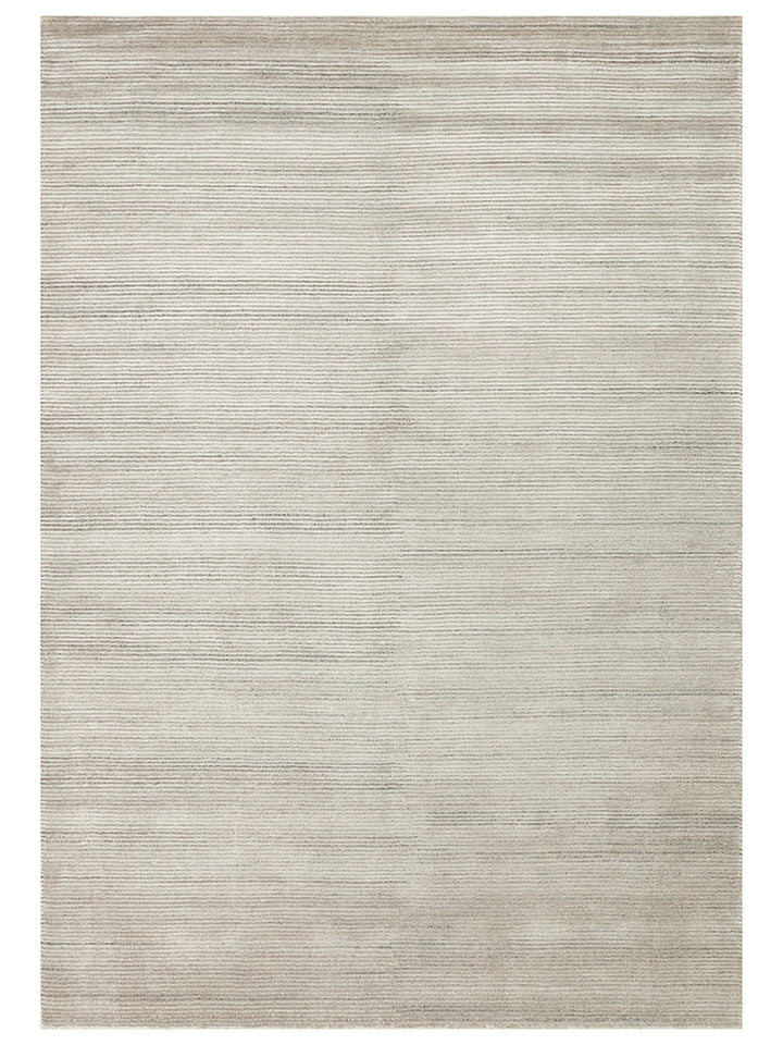 Portofino Serisi %100 Naturel Viskon Yün Pamuk El Dokuma Modern Salon Oturma Odası Halı SILVER - Carpetdocia