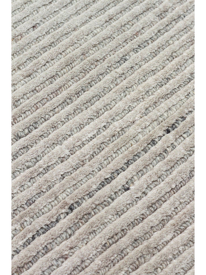 Portofino Serisi %100 Naturel Viskon Yün Pamuk El Dokuma Modern Salon Oturma Odası Halı SILVER - Carpetdocia