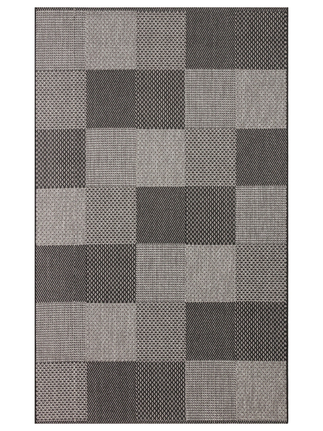 Resort Pamuklu Kaymaz Tabanlı Oturma Odası Koridor Antre Mutfak Şık Kilim 01 DARK GREY - Carpetdocia