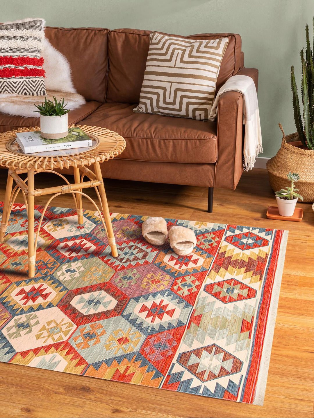 Rota Yıkanabilir, Çift Taraflı Kullanıma Uygun Yumuşak Tuşeli Otantik Kilim 01 MULTY - Carpetdocia