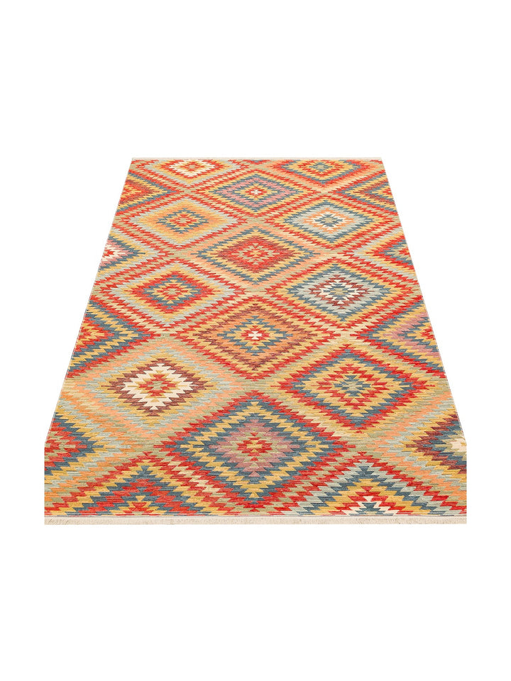 Rota Yıkanabilir, Çift Taraflı Kullanıma Uygun Yumuşak Tuşeli Otantik Kilim 07 TERRA - Carpetdocia