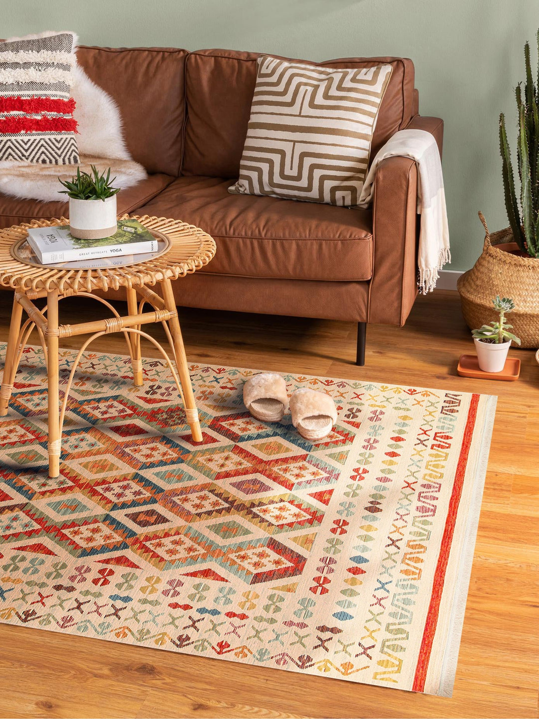 Rota Yıkanabilir, Çift Taraflı Kullanıma Uygun Yumuşak Tuşeli Otantik Kilim 08 LIGHT MULTY - Carpetdocia