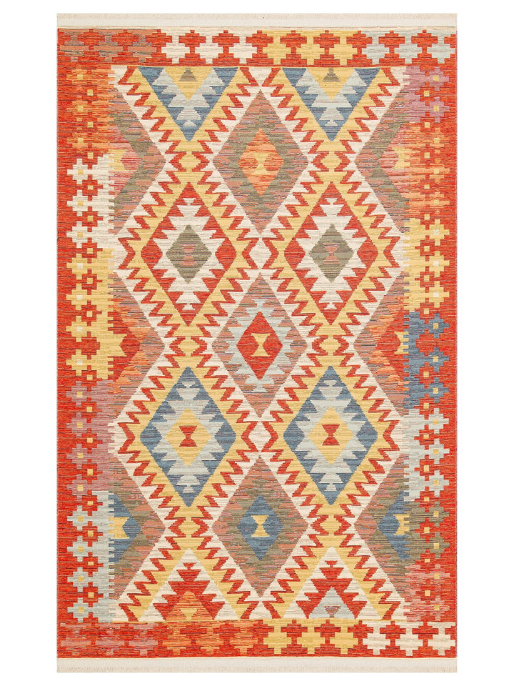 Rota Yıkanabilir, Çift Taraflı Kullanıma Uygun Yumuşak Tuşeli Otantik Kilim 09 LIGHT MULTY - Carpetdocia