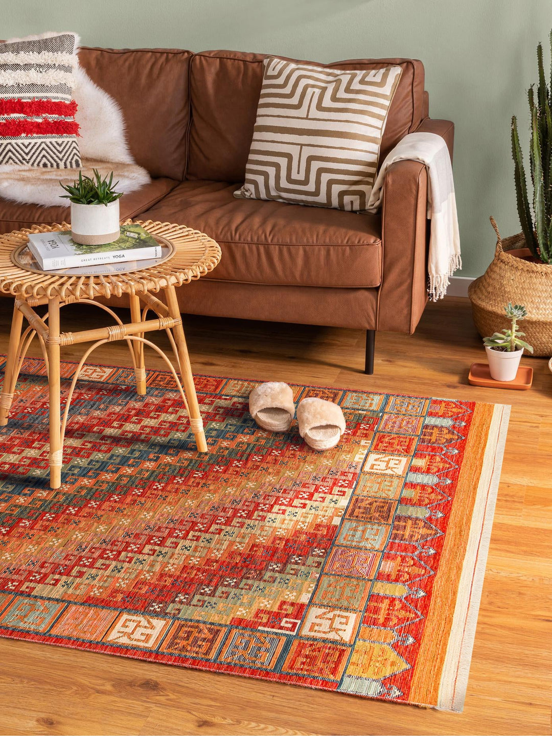 Rota Yıkanabilir, Çift Taraflı Kullanıma Uygun Yumuşak Tuşeli Otantik Kilim 11 TERRA - Carpetdocia