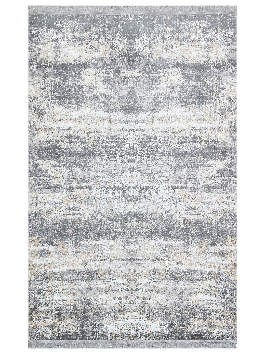 Smooth Yıkanabilir Kaymaz Parlak Oturma Odası Salon Koridor İnce Dokuma Modern Halı 01 BEIGE GOLD XW - Carpetdocia