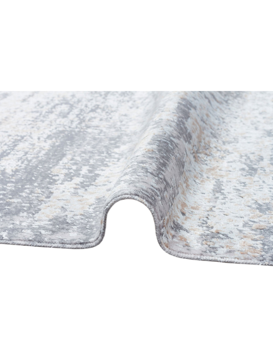 Smooth Yıkanabilir Kaymaz Parlak Oturma Odası Salon Koridor İnce Dokuma Modern Halı 01 BEIGE GOLD XW - Carpetdocia