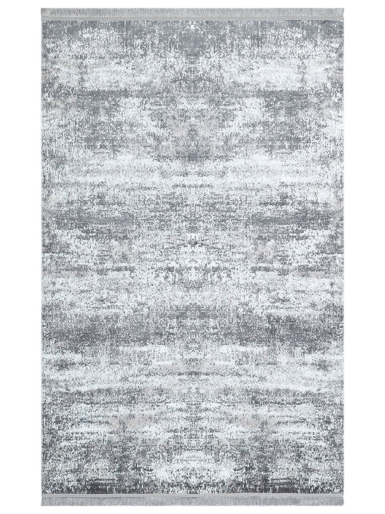 Smooth Washable Non-Slip Shiny Living Room Hallway Thin Woven Modern Carpet 01 GREY XW 