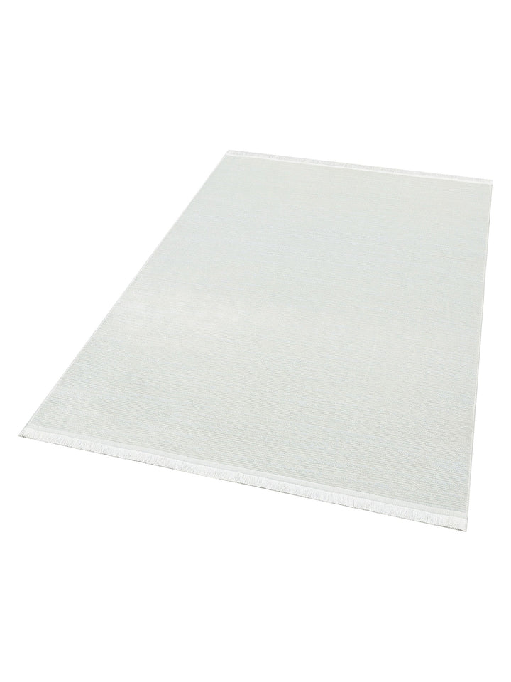 Smooth Yıkanabilir Kaymaz Parlak Oturma Odası Salon Koridor İnce Dokuma Modern Halı 09 WHITE XW - Carpetdocia