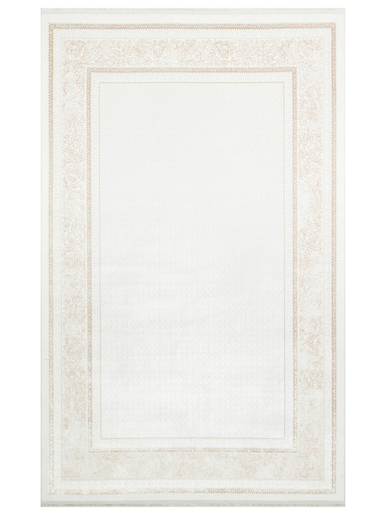 Smooth Washable Non-Slip Shiny Living Room Hallway Thin Weave Modern Carpet 102 BEIGE XW 