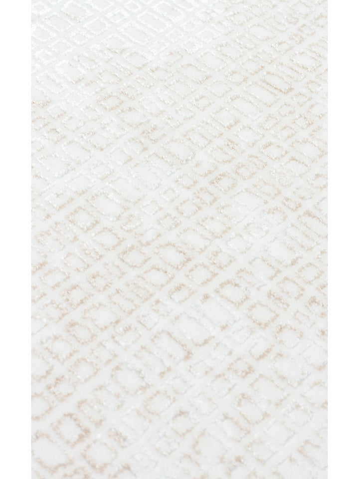 Smooth Yıkanabilir Kaymaz Parlak Oturma Odası Salon Koridor İnce Dokuma Modern Halı 108 CREAM BEIGE - Carpetdocia