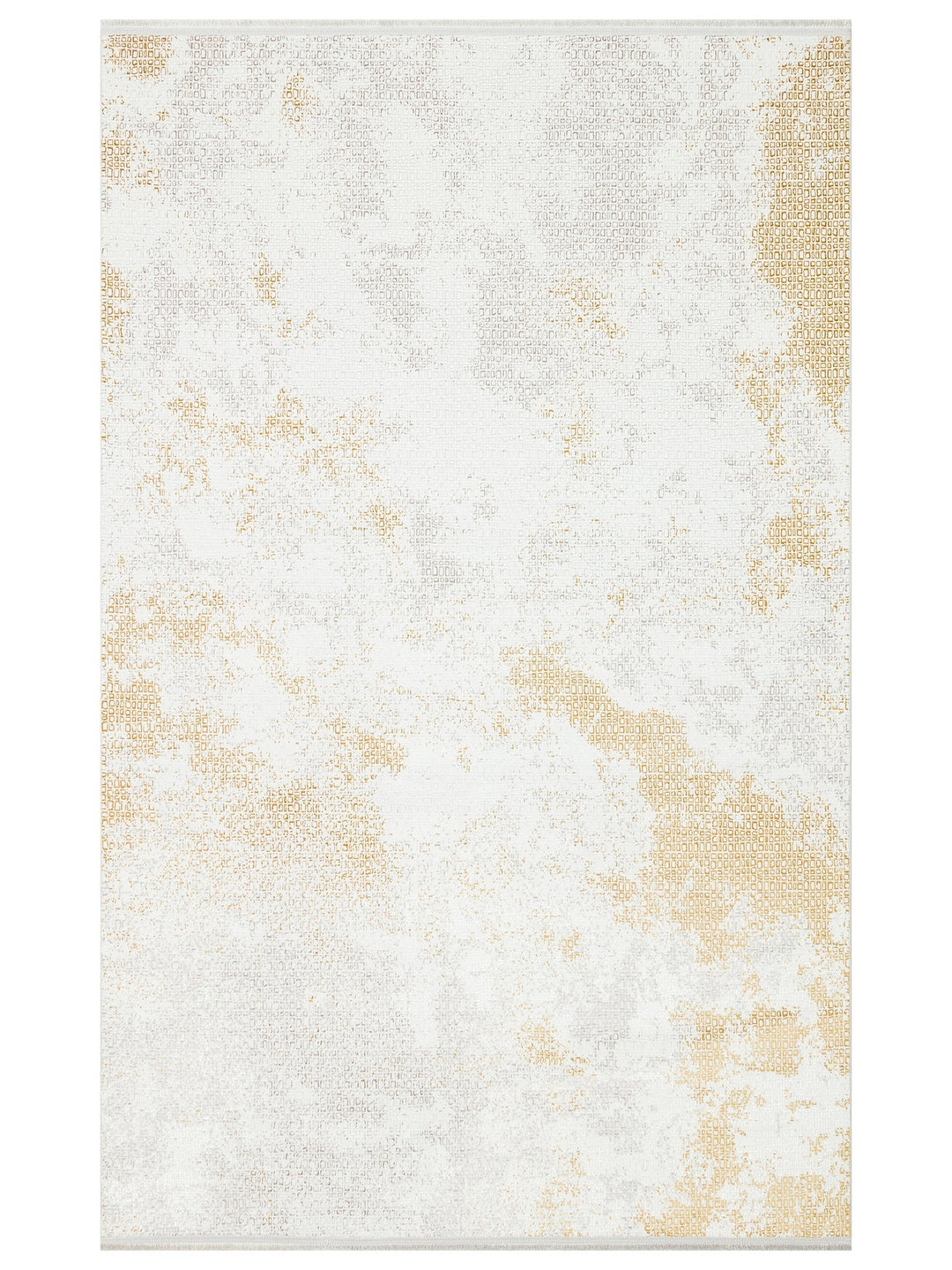 Smooth Yıkanabilir Kaymaz Parlak Oturma Odası Salon Koridor İnce Dokuma Modern Halı 108 CREAM GOLD - Carpetdocia