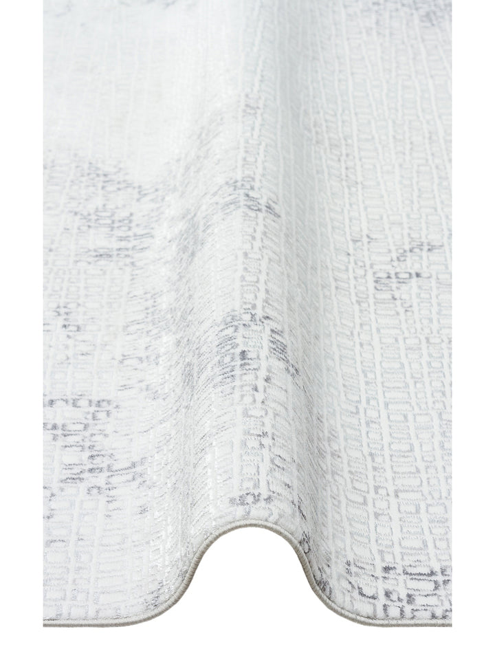 Smooth Yıkanabilir Kaymaz Parlak Oturma Odası Salon Koridor İnce Dokuma Modern Halı 108 CREAM GREY - Carpetdocia