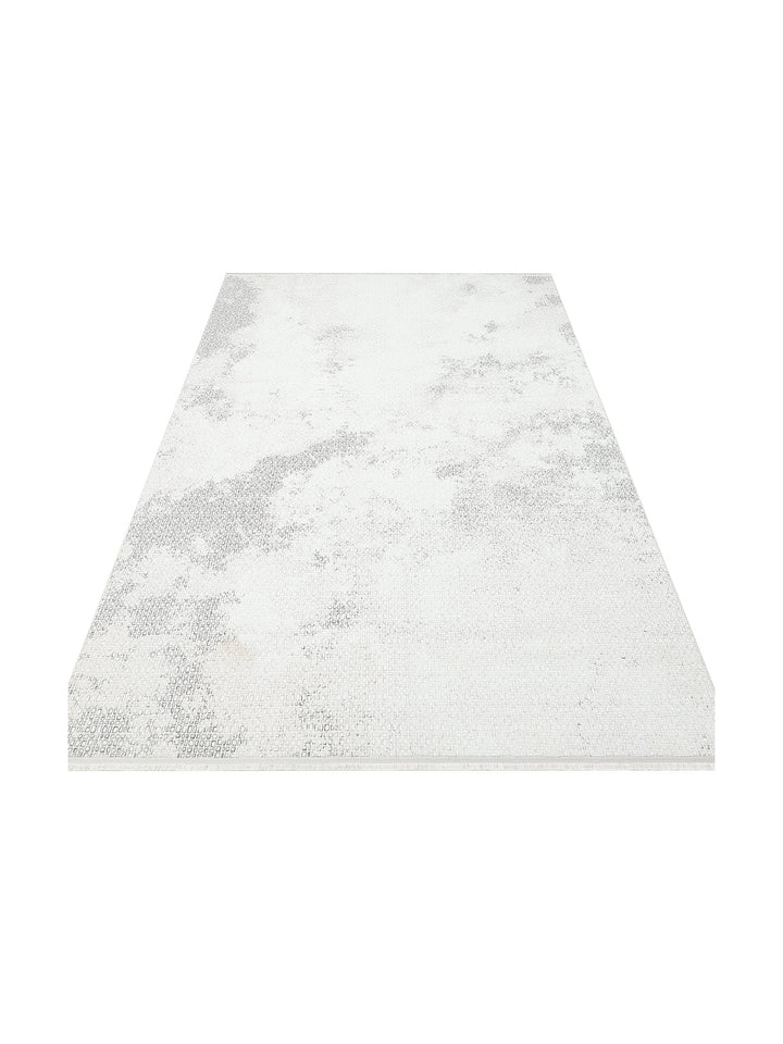 Smooth Yıkanabilir Kaymaz Parlak Oturma Odası Salon Koridor İnce Dokuma Modern Halı 108 CREAM GREY - Carpetdocia