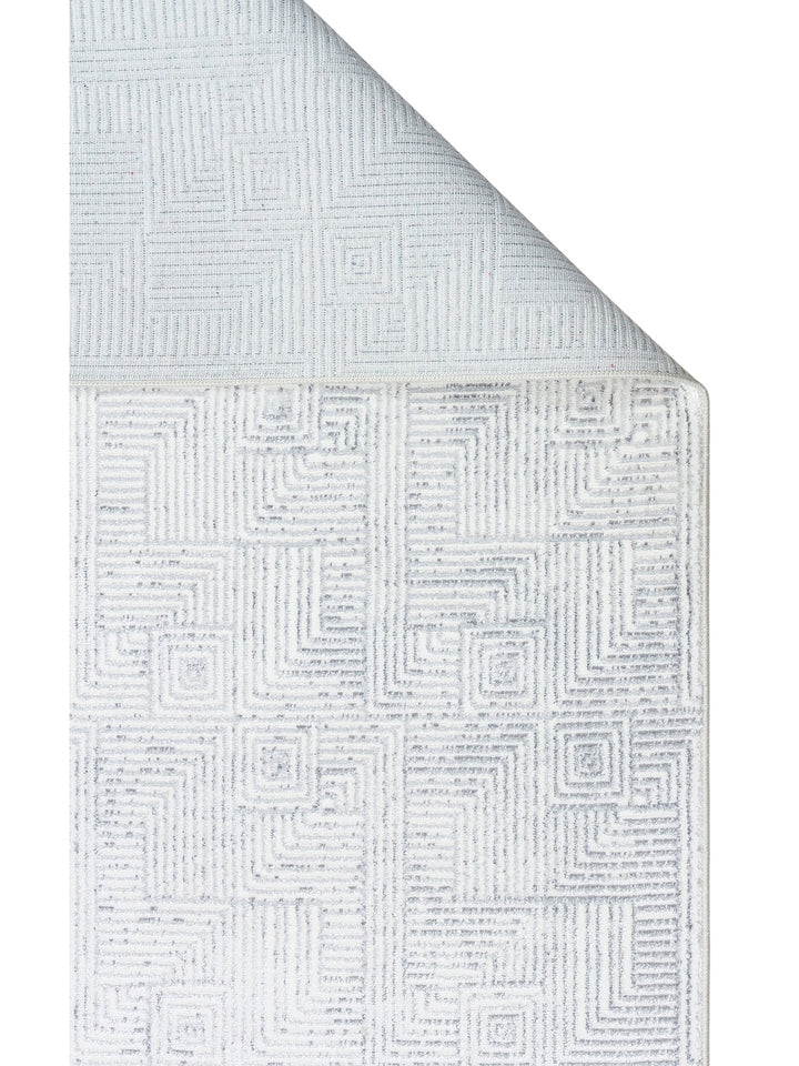 Smooth Yıkanabilir Kaymaz Parlak Oturma Odası Salon Koridor İnce Dokuma Modern Halı 109 CREAM GREY - Carpetdocia