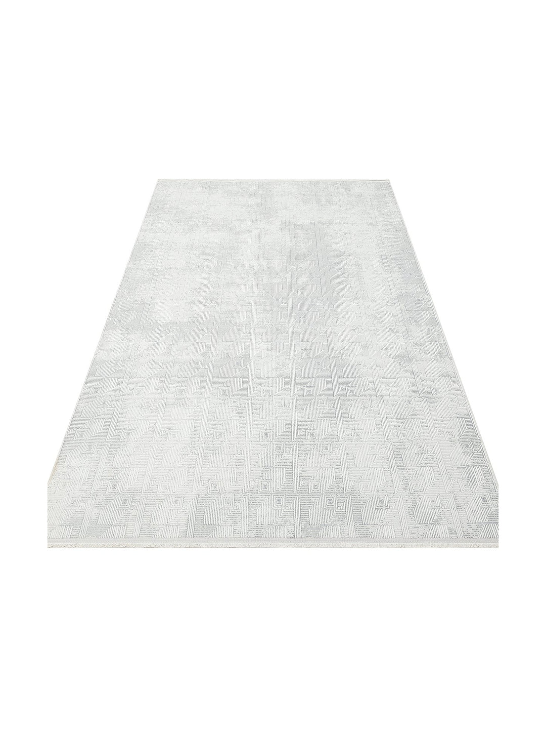 Smooth Yıkanabilir Kaymaz Parlak Oturma Odası Salon Koridor İnce Dokuma Modern Halı 109 CREAM GREY - Carpetdocia
