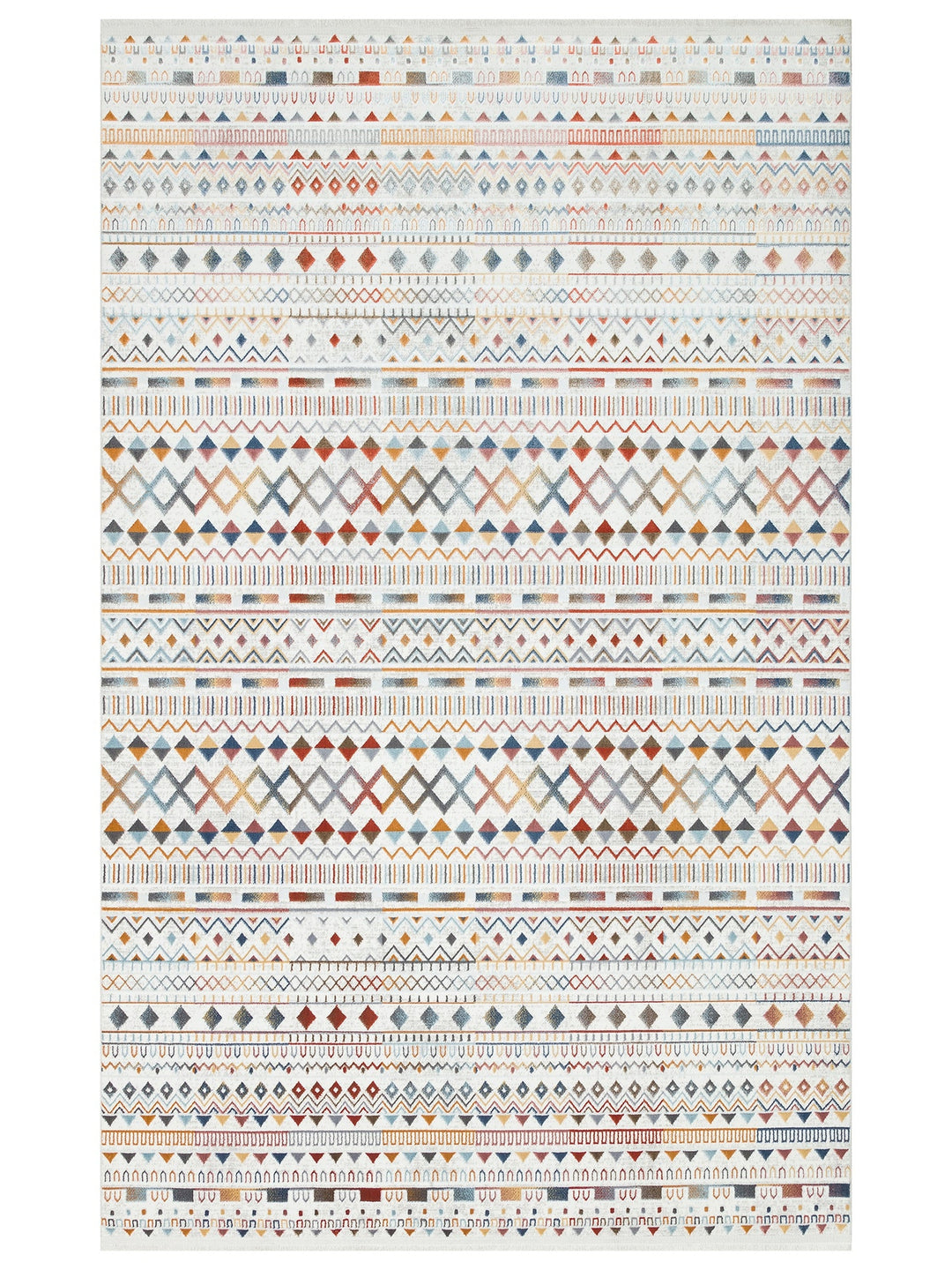 Smooth Yıkanabilir Kaymaz Parlak Oturma Odası Salon Koridor İnce Dokuma Modern Halı 111 MULTY XW - Carpetdocia