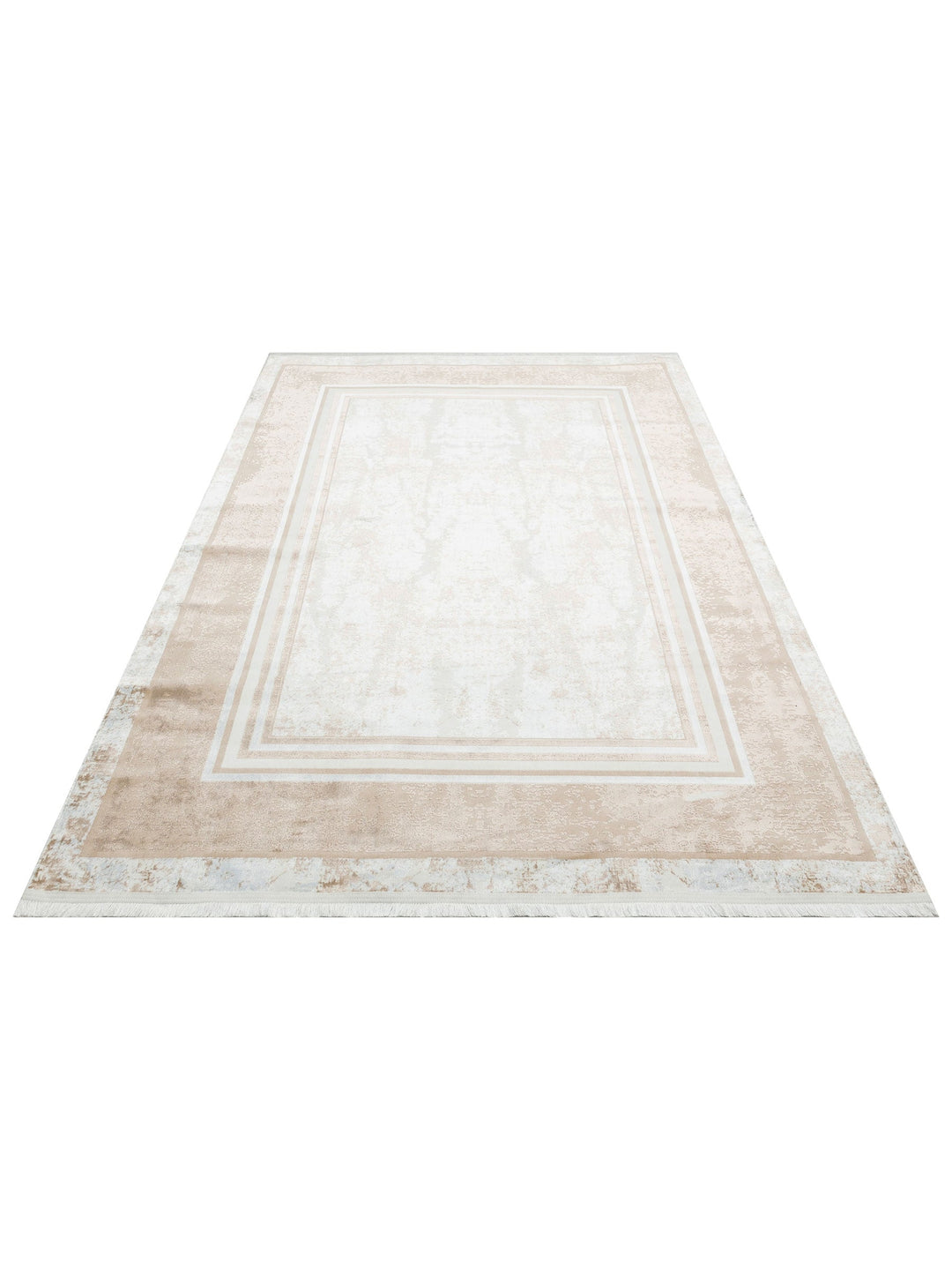 Smooth Yıkanabilir Kaymaz Parlak Oturma Odası Salon Koridor İnce Dokuma Modern Halı 17 BEIGE XW - Carpetdocia