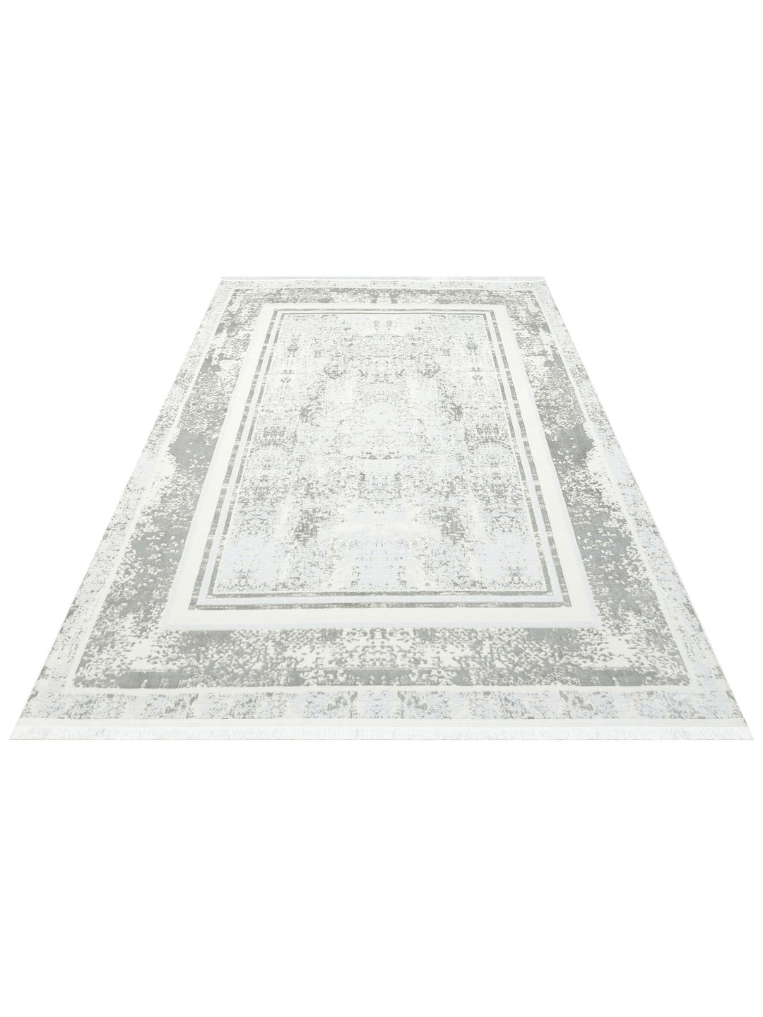 Smooth Yıkanabilir Kaymaz Parlak Oturma Odası Salon Koridor İnce Dokuma Modern Halı 17 SILVER XW - Carpetdocia