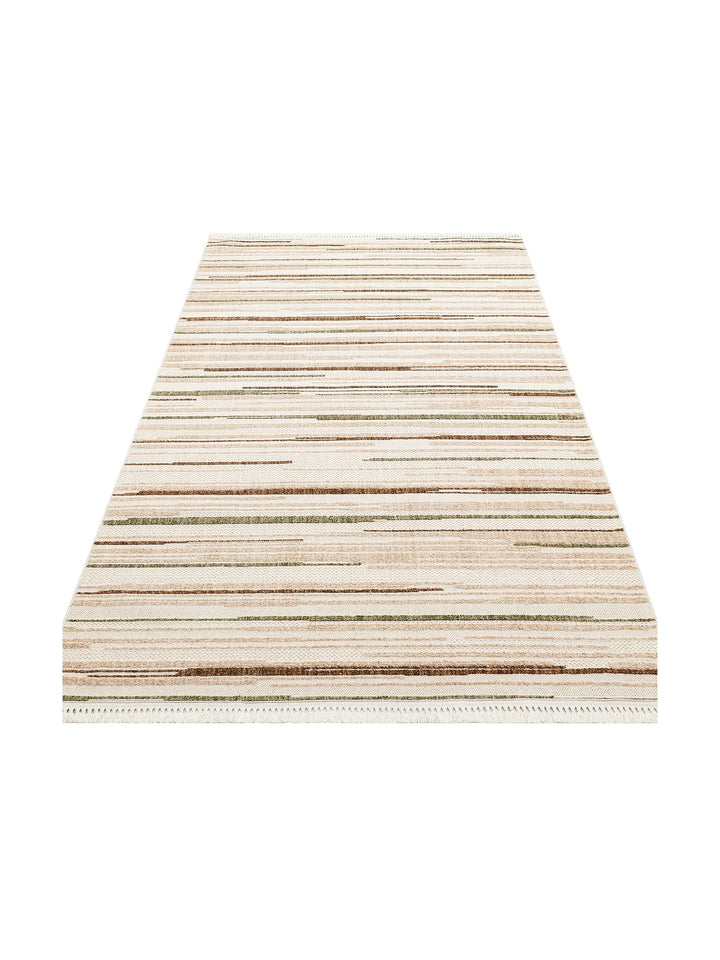 Style Hav Toz Vezmez Yumuşak Dokulu Oturma Odası Salon Koridor Antre Modern Halı 01 GREEN BROWN - Carpetdocia