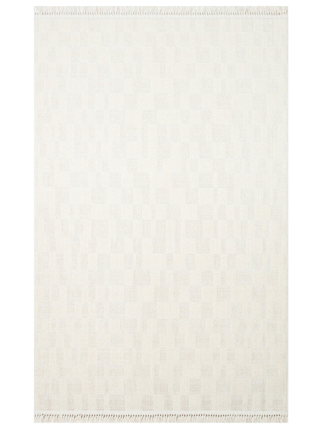 Style Hav Toz Vezmez Yumuşak Dokulu Oturma Odası Salon Koridor Antre Modern Halı 02 WHITE - Carpetdocia
