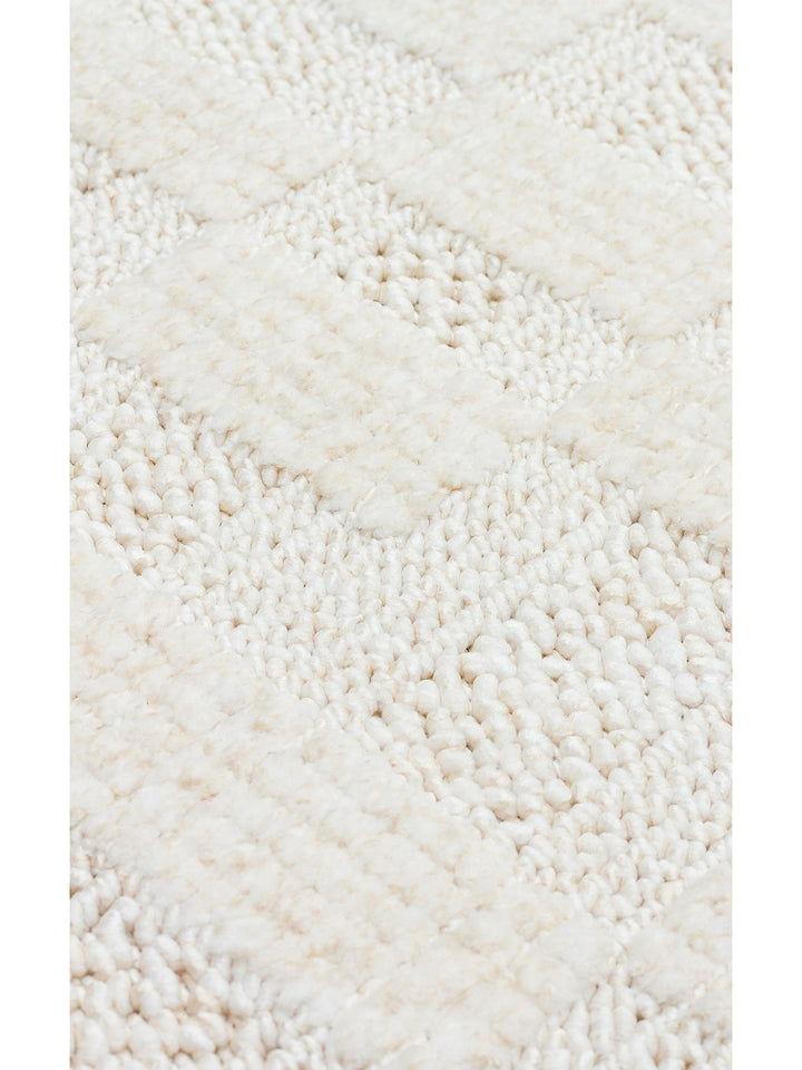 Style Hav Toz Vezmez Yumuşak Dokulu Oturma Odası Salon Koridor Antre Modern Halı 02 WHITE - Carpetdocia