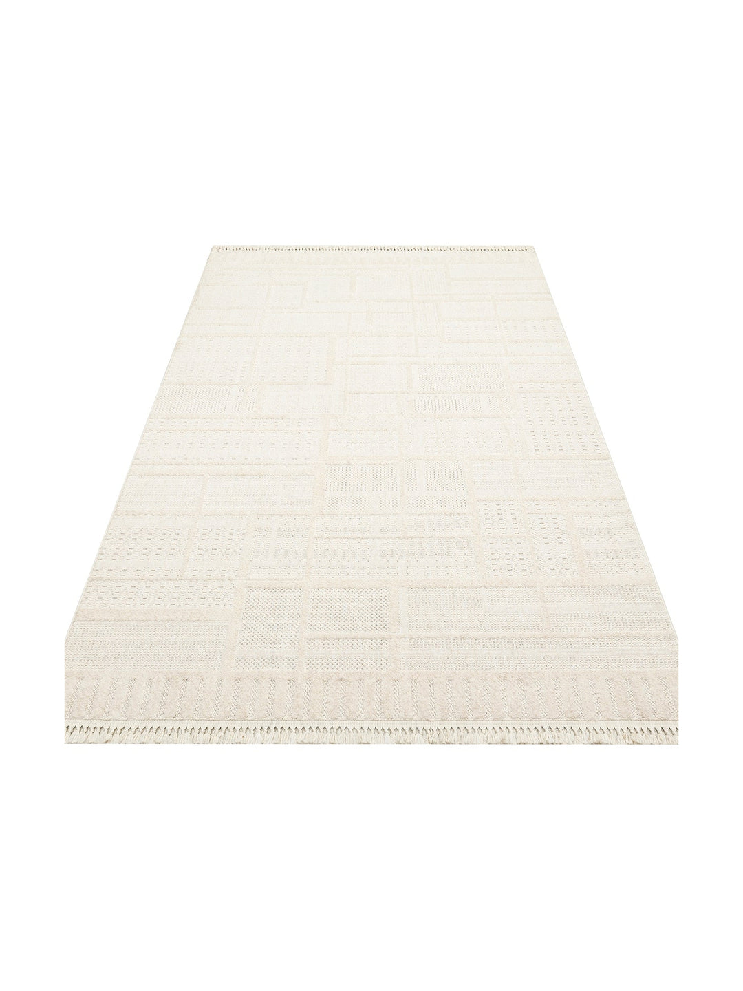 Style Hav Toz Vezmez Yumuşak Dokulu Oturma Odası Salon Koridor Antre Modern Halı 03 WHITE - Carpetdocia