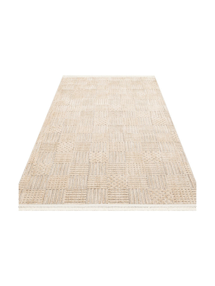 Style Hav Toz Vezmez Yumuşak Dokulu Oturma Odası Salon Koridor Antre Modern Halı 05 BEIGE GOLD - Carpetdocia