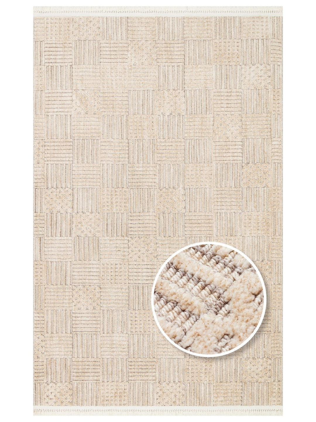Style Hav Toz Vezmez Yumuşak Dokulu Oturma Odası Salon Koridor Antre Modern Halı 05 BEIGE GOLD - Carpetdocia