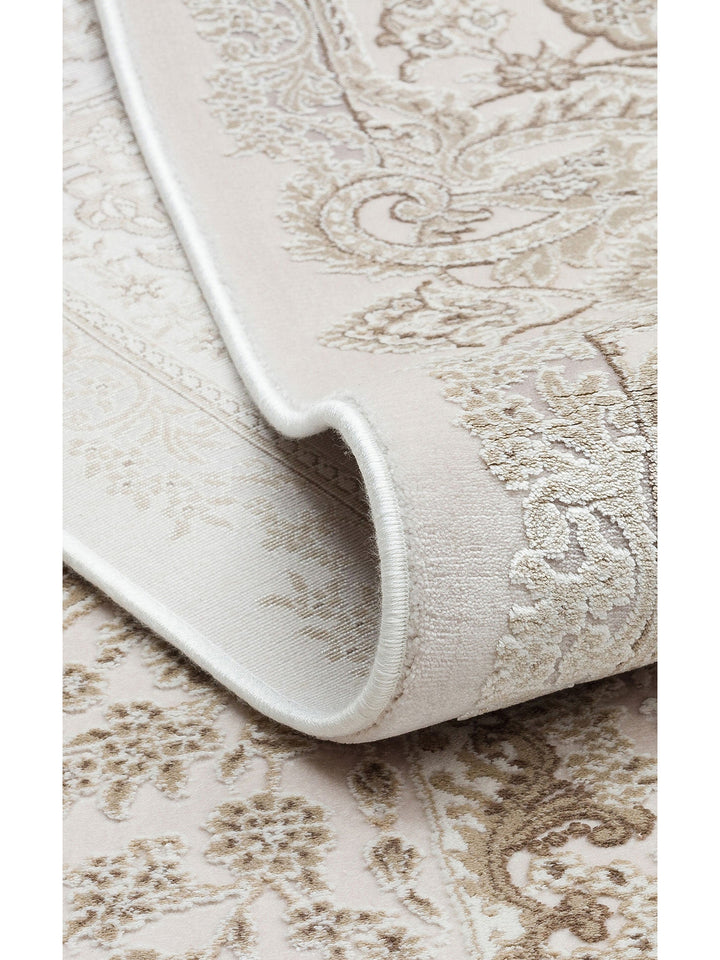 Tango Parlak Şık ve Modern Sıkı Dokuma Salon Halısı 03 CREAM BEIGE - Carpetdocia
