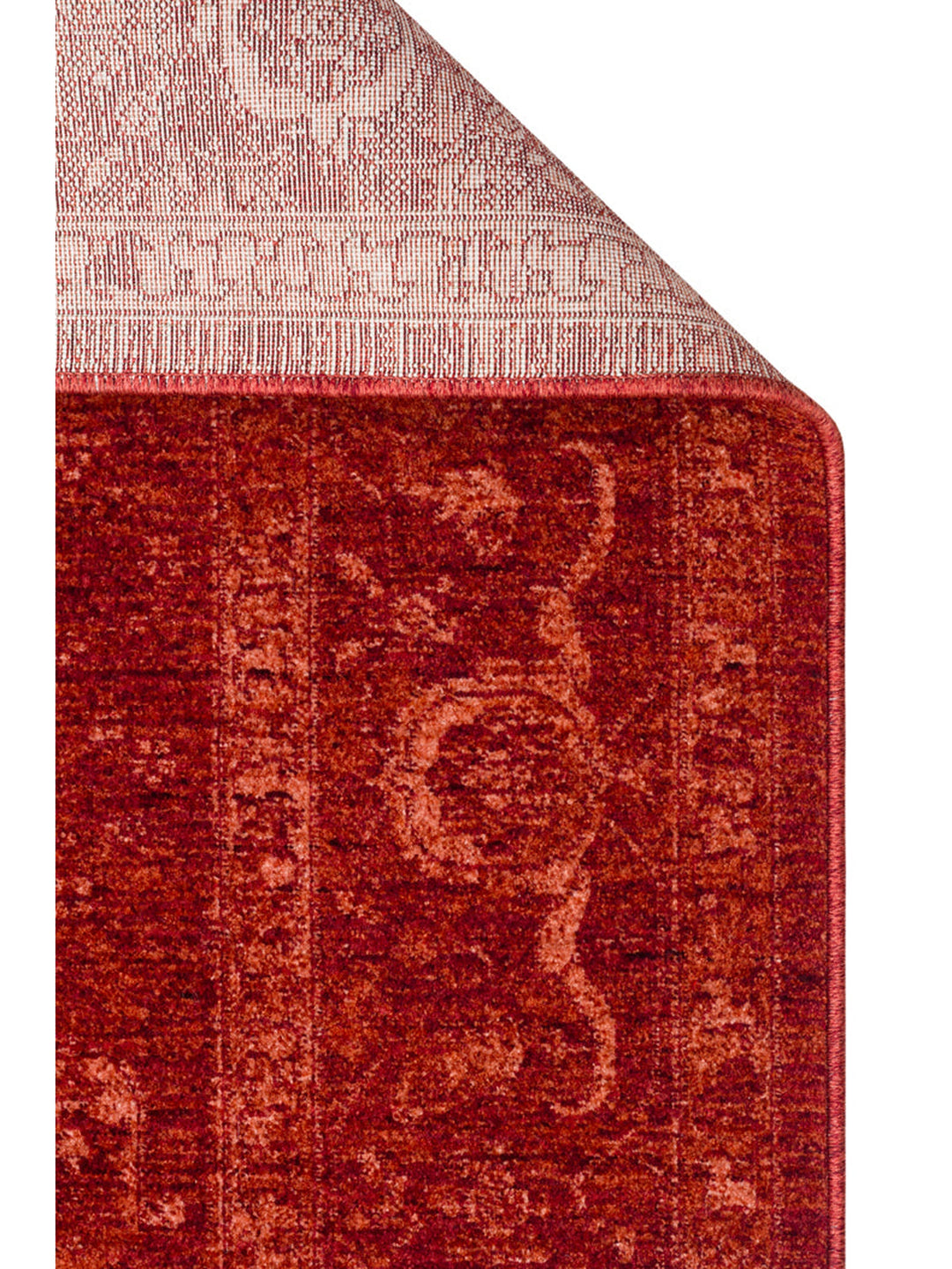 Tebriz Serisi Vintage Eskitme Desenli Modern Yumuşak Dokulu Halı 03 RED