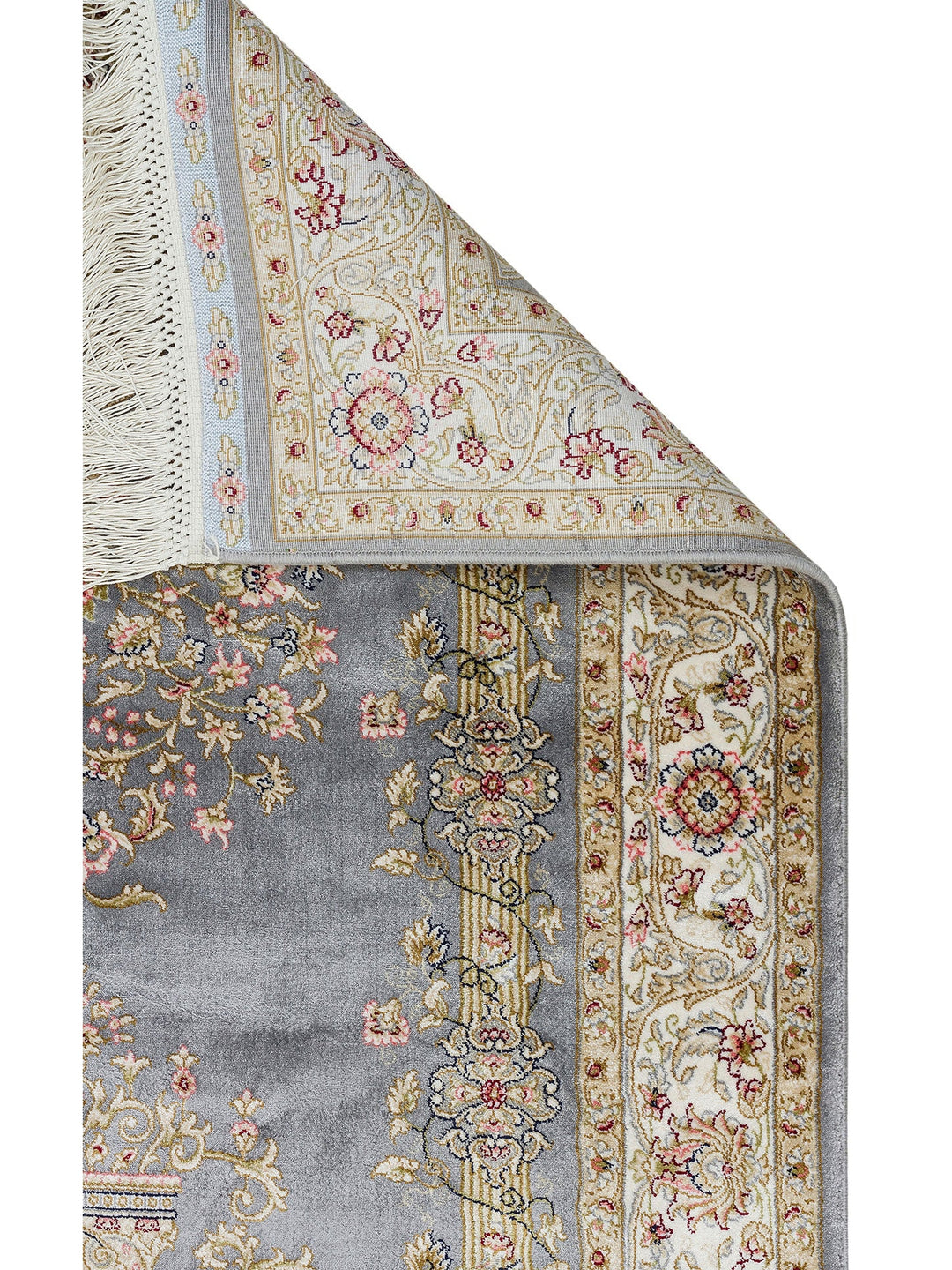 Topkapı Seccade Klasik Desenli Yüksek Kalite Özel Işıltılı Hediyelik Çeyizlik Namazlık 01 GREY - Carpetdocia