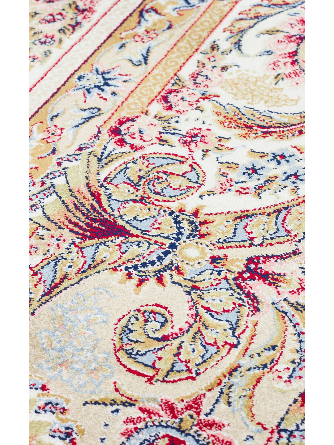 Topkapı Serisi Yüksek Kalite Sık Dokuma Klasik Desenli Özel Işıltılı Salon Halısı 01 CREAM - Carpetdocia