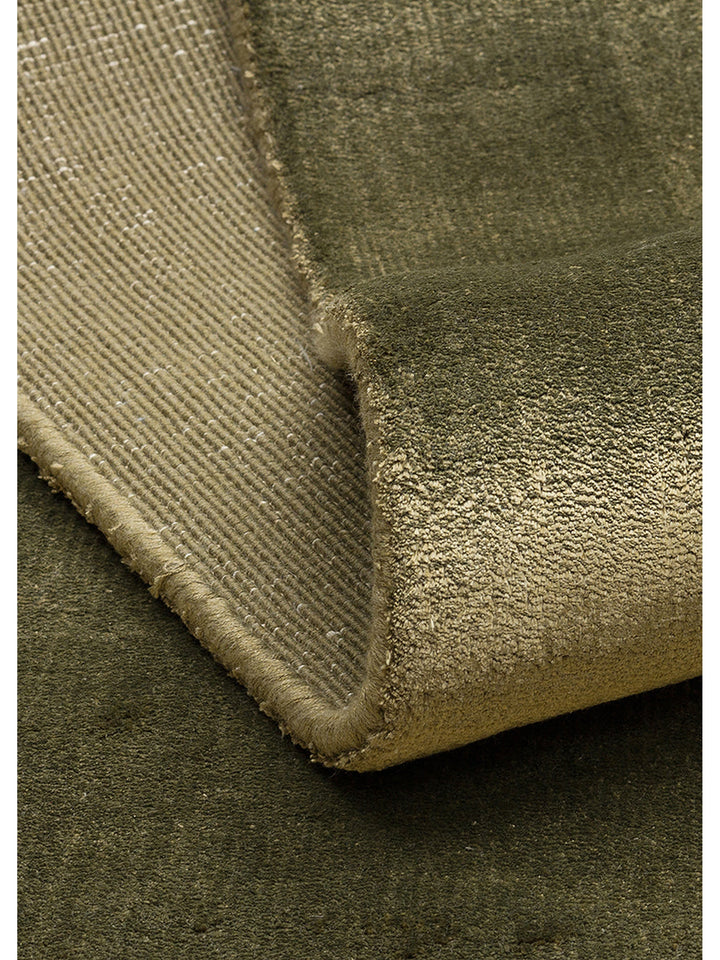 Victoria Serisi %100 Naturel Viskon El Dokuma Sade Modern Salon Oturma Odası Yatak Odası Halı GREEN - Carpetdocia