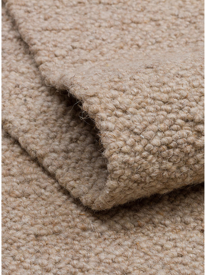 Tapis fait main en mélange de laine, polyester et coton de la série Agra BEIGE
