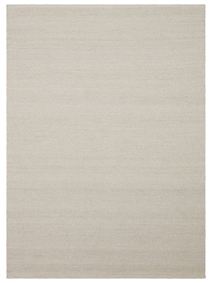 Tapis fait main en mélange de laine, polyester et coton de la série Agra IVOIRE
