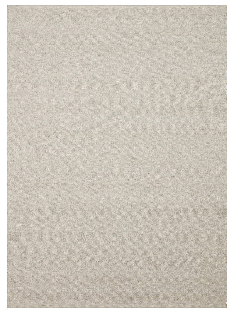 Tapis fait main en mélange de laine, polyester et coton de la série Agra IVOIRE