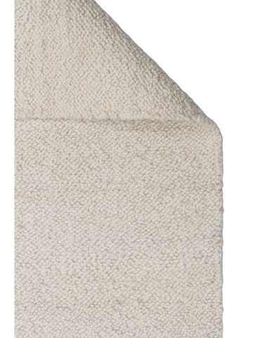 Tappeto tessuto a mano in misto lana, poliestere e cotone della serie Agra IVORY